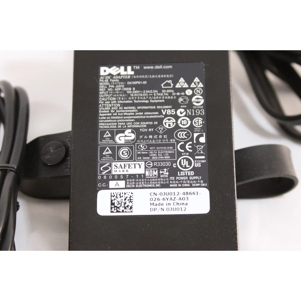 Dell 130W AC Power Adapter Charger PA-4E DA130PE1-00 JU012 19.5V 6.7A Barrel Tip